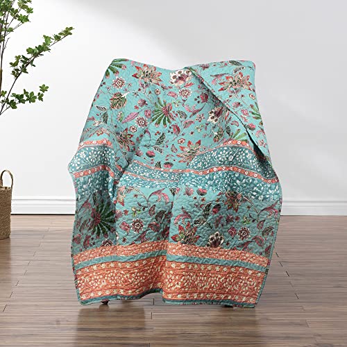 Greenland Home Barefoot Bungalow Audrey Manta, 50 x 60 pulgadas, Turquesa miniatura 2