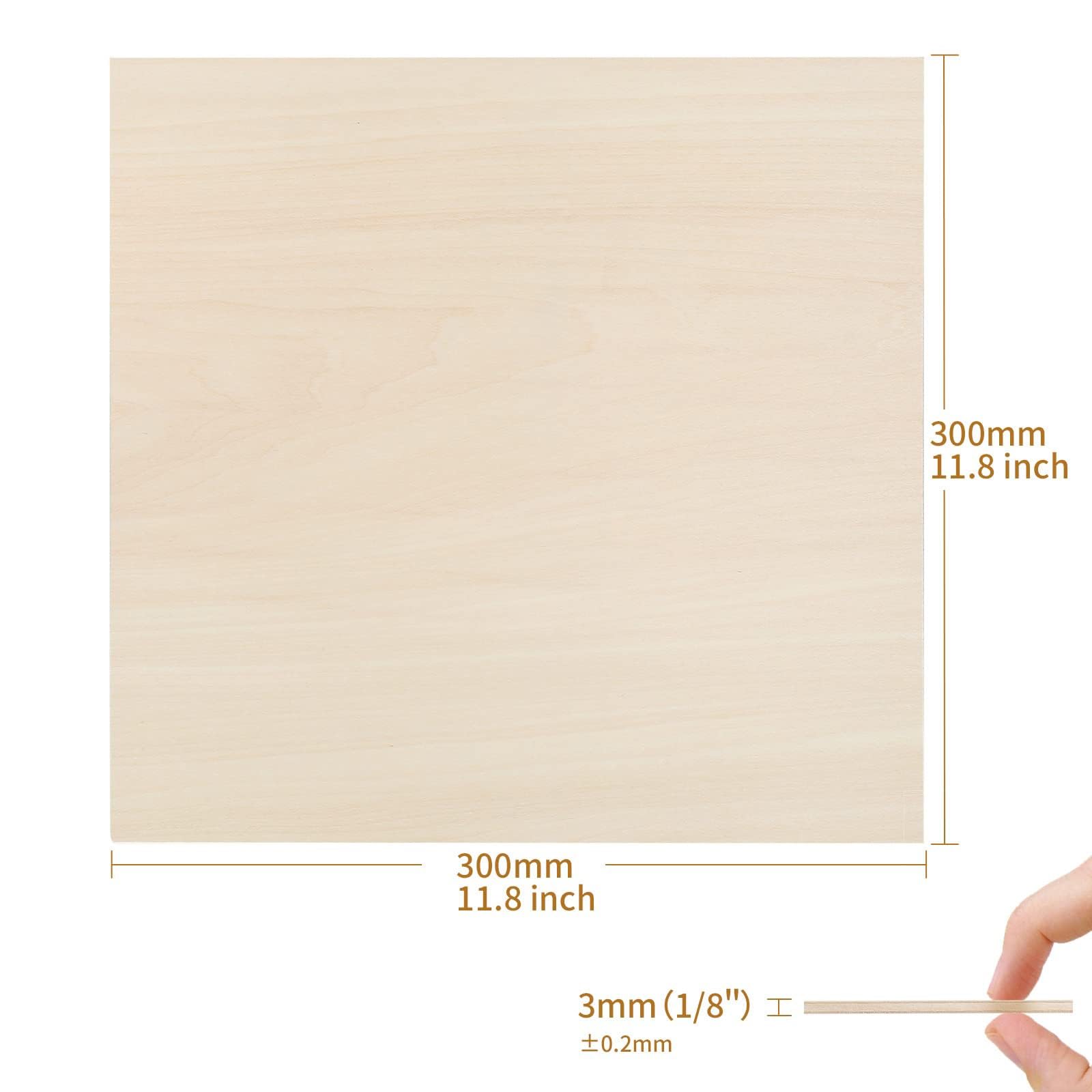 Arkusze sklejki z drewna lipowego 3 mm do grawerowania laserowego, wypalania drewna, rękodzieła, modelarstwa, 5 sztuk, niedokończone drewno