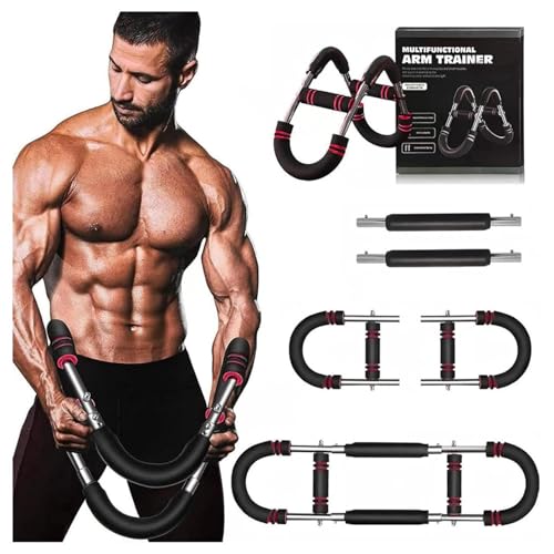 ツイスターアームトレーナー アームバー 3穴で5段階調節 大胸筋 筋トレ 自宅筋トレ器具 大胸筋 腹筋 上腕二頭筋 広背筋 背筋,赤