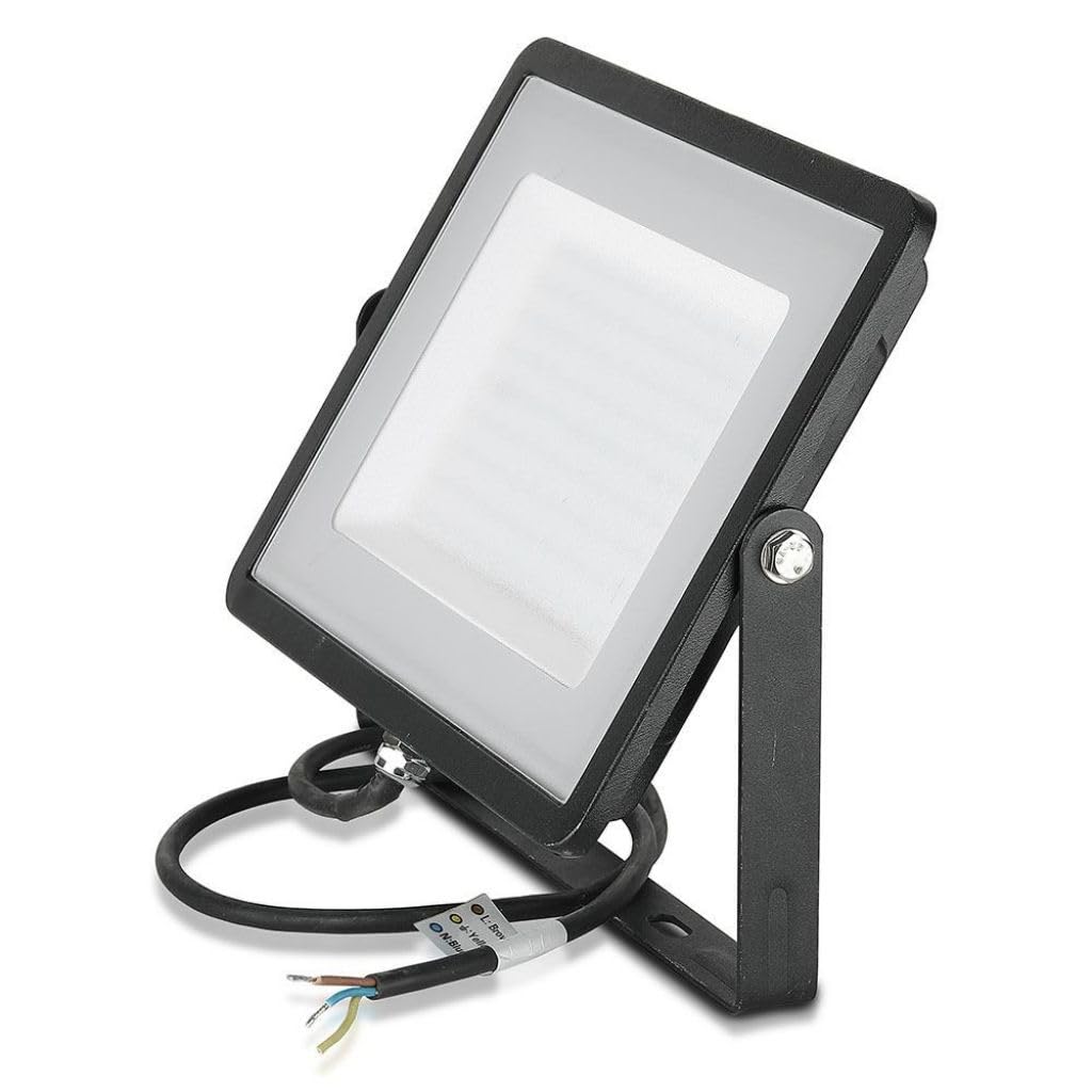 V-TAC Faro LED da Esterno 100W con Chip Samsung - [Ultima Generazione] - IP65-8200 Lumen - Proiettore LED Esterno Nero per Casa, Giardino, Garage - Impermeabile - Fari - Luce Bianca Naturale