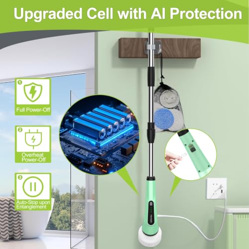 Image of Dreazu Electric Spin Scrubber, Cordless Shower Cleaner Brush for Bathroom
