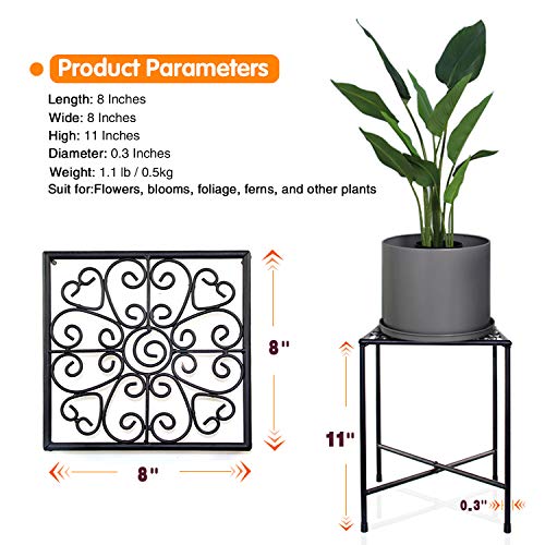 Metal Plant Stand, KABB Iron Art Flower Pot Holder, Modern Metal Display Potted Rack,Rustproof Flower Pot Stand | Decorative Plant Holder for Home, Garden, Patio, Plant Lovers (8 Inches 1Pcs) - Thumbnail 5