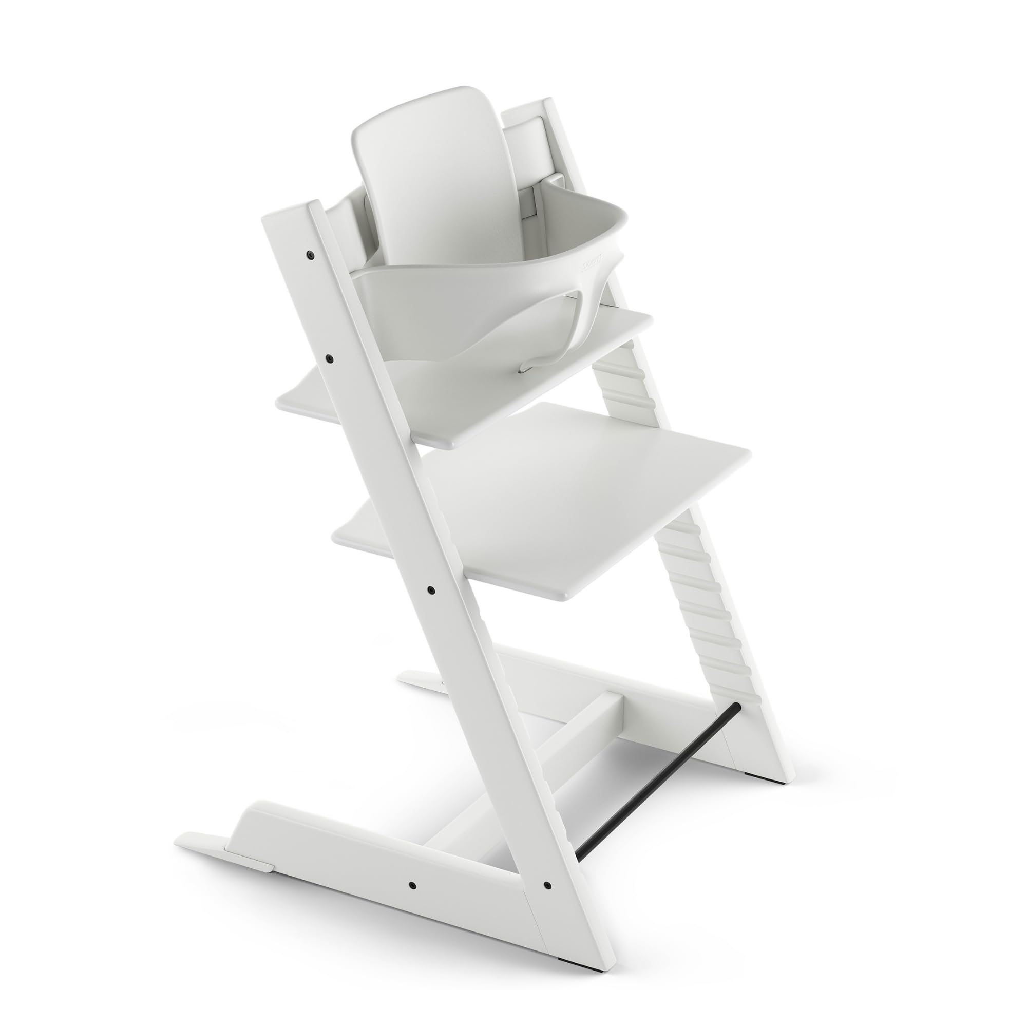 Chaise haute Tripp Trapp Stokke avec Baby Set, Blanc - Chaise évolutive et réglable, adaptable de la naissance à l’âge adulte - Pratique, confortable et ergonomique - Design classique