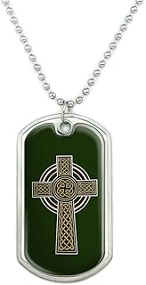 GRAPHICS & MORE Celtic Christian Cross Irish Ireland Military Dog Tag Pendant Necklace with Chain