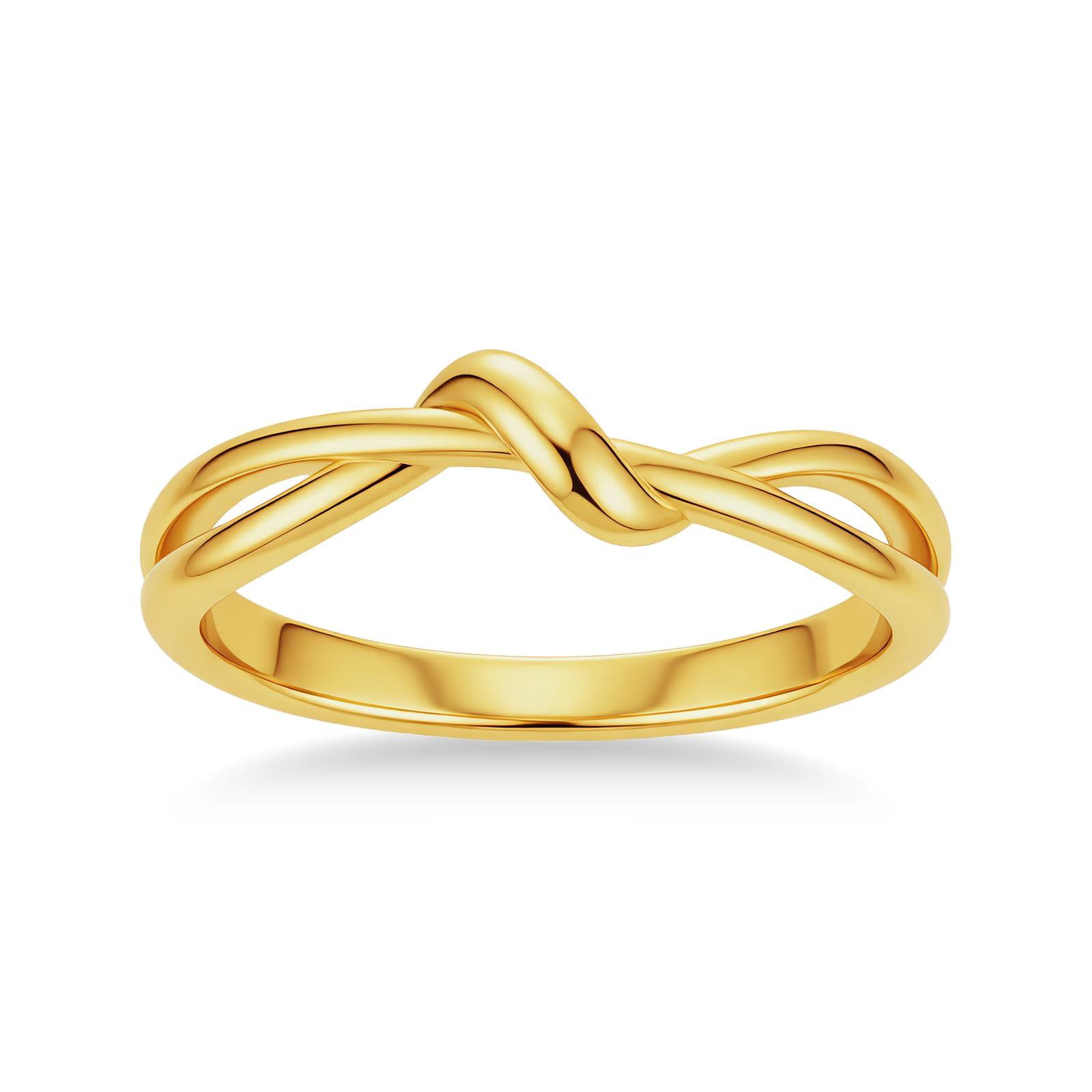 munone 2mm Gold Knot for Women Men,18k Gold Plated Titanium Statement Cute Knots Band,My Heart Is Bound To Yours