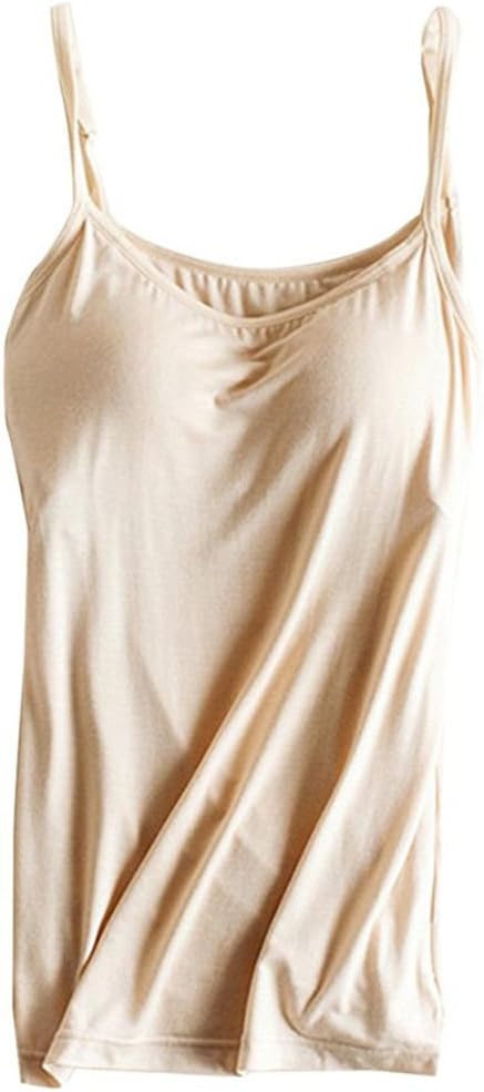 THUNDER STARWomens Modal Built-in Bra Padded Camisole Yoga Tanks Tops