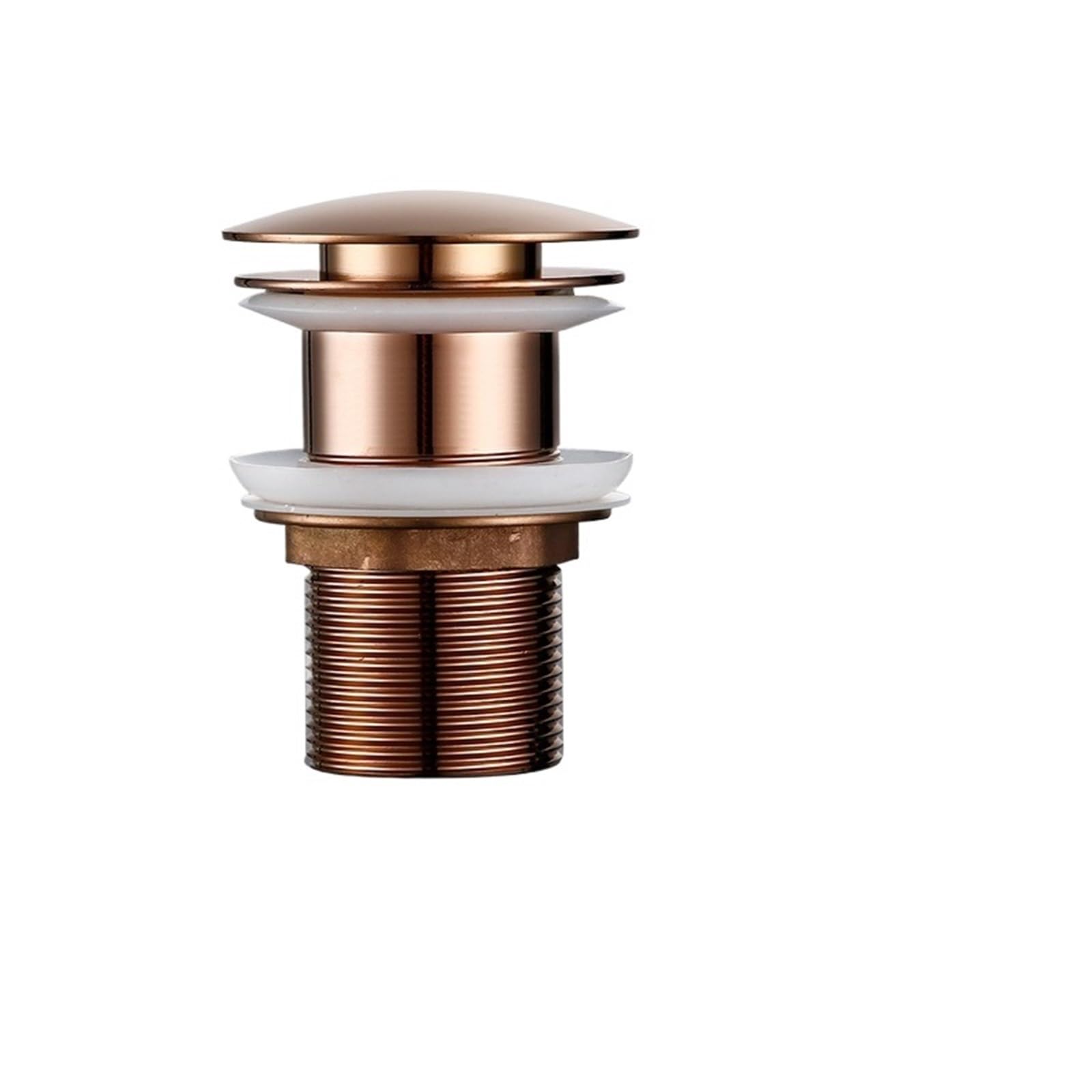 TapóN Lavabo Click Clack Fregadero de Lavabo baño, tapón residuos Drenaje emergente, Accesorios for grifos, Material latón Macizo, Negro, Cromo, Rosa, Oro Pulido para Lavabo(Brushed Rose Gold-2)