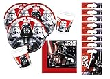1 juego completo de cumpleaños de la guerra de las estrellas: 8 platos, 8 vasos, 8 servilletas, 8 bolsas de fiesta. Ideal para fiestas de cumpleaños infantiles.