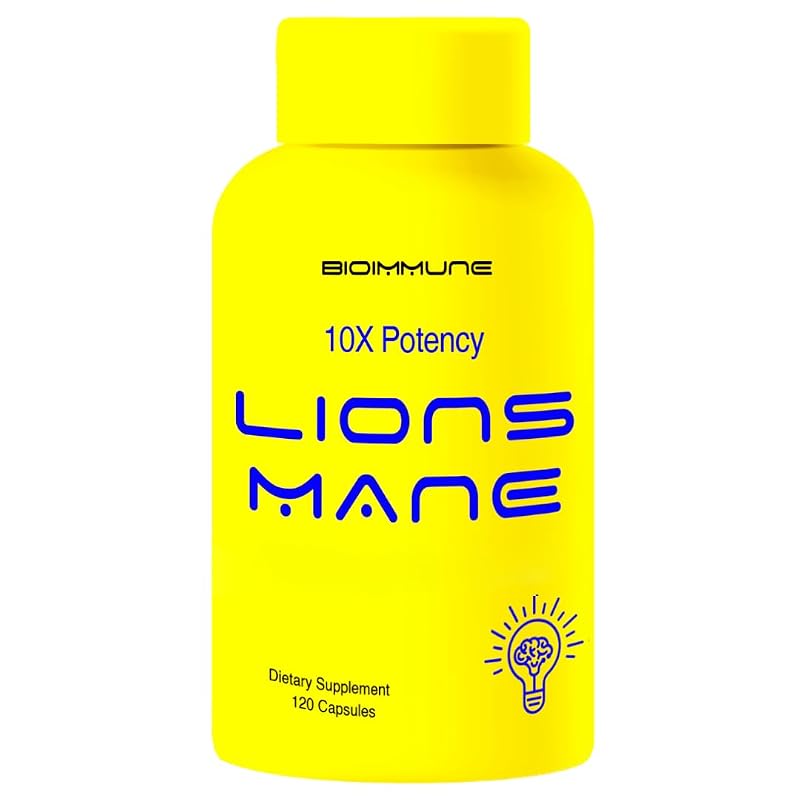 BioImmune Suplemento de Extrato Orgânico de Juba-de-leão 1.800 mg 120 cápsulas