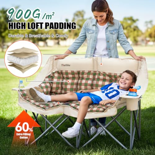 Silla de Camping Doble Padded Double Camping Chair Thallike para 2 Personas Oversize con Porta Vasos y Bolsillos de Malla miniatura 4