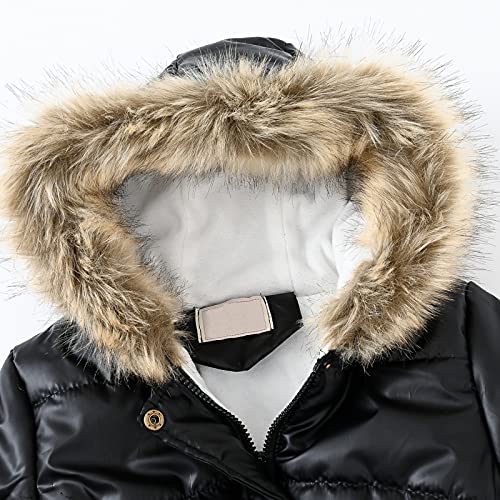 Girls' Winter Coat Water Resistant Long Puffer Jacket Insulated Parka with Faux Fur Hood Kids Sherpa Lined Down Coat3