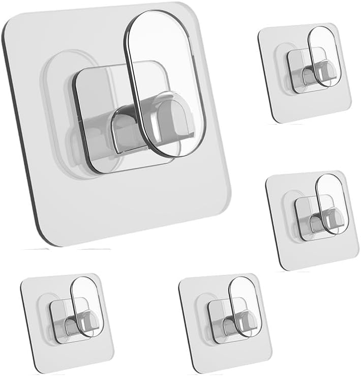 Miniatura 2 de Ganchos adhesivos de cocina de 11 libras sin taladro, ganchos autoadhesivos y de pared de baño, ganchos resistentes para colgar utensilios, toallas