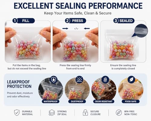 200Pcs Small Plastic Zip Bags