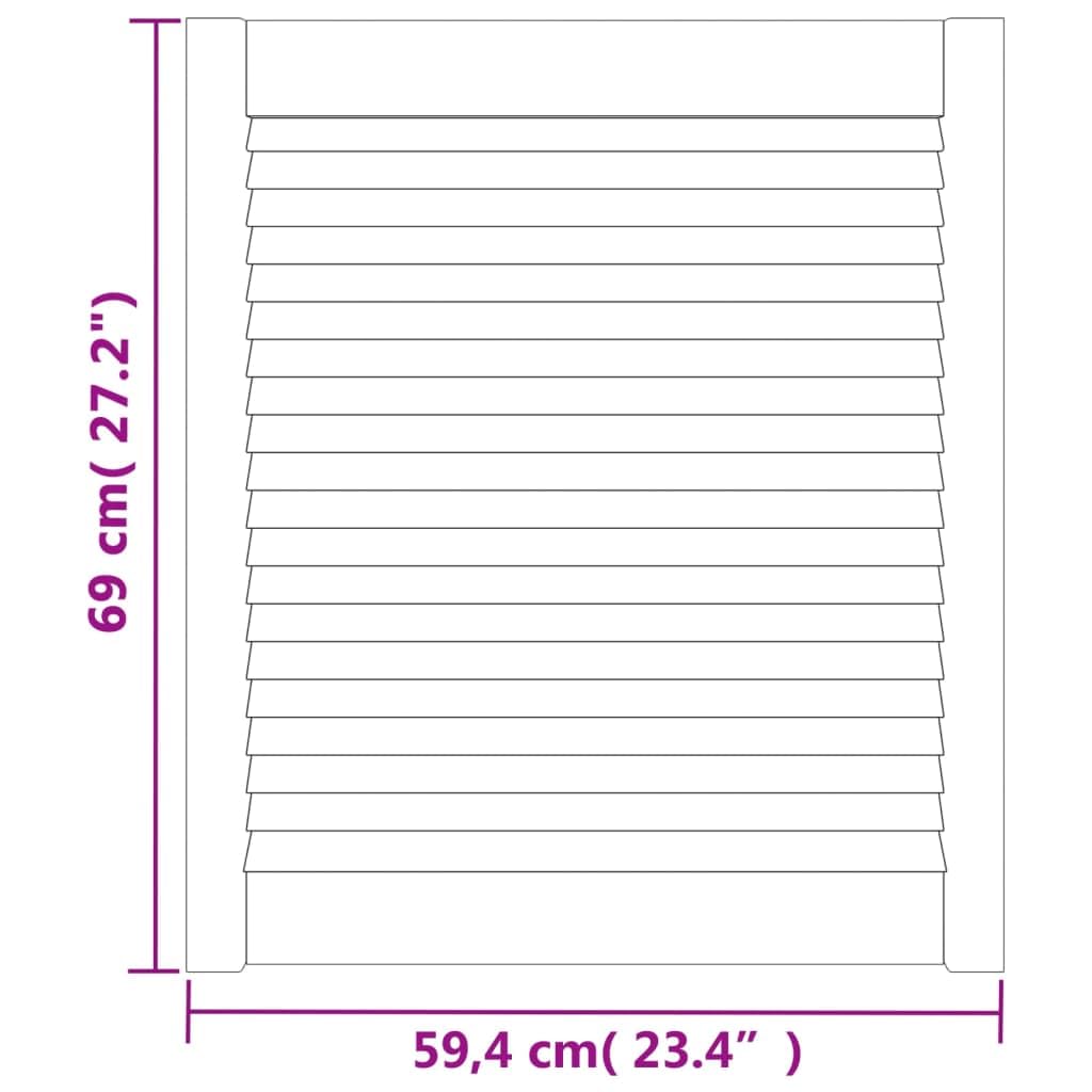 Genérico Puertas de Armario de Lamas 4 uds Madera de Pino 69x59,4 cm,Bricolaje,Accesorios de Bricolaje,Ferretería para armarios,Puertas de armarios,151132