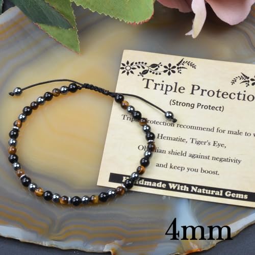 468Handmade Adjustable Natural Gemstone Crystal Bracelet Healing Power Energy Inspirational Gifts with Card for Unisex3