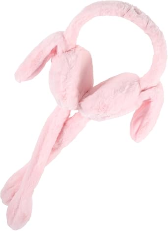 Movable Rabbit Ear Plush Earmuffs Women Winter Warm Soft Lightweight Ear Protection Cute Animal Design for Fall Outdoors