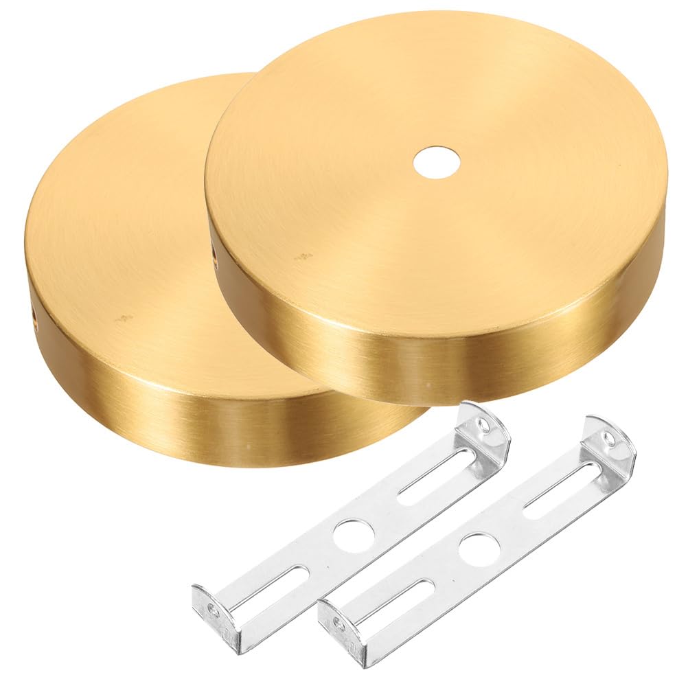 STOBOK 2pcs Brass Modern Chandelier Ceiling Canopy Plate Lamp Holder for Pendant Light Covers Hanging Light Fixture in Living Room
