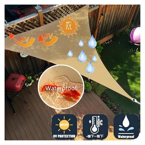 Toile d'ombrage triangulaire anti-UV bâche imperméable de jardin - 4