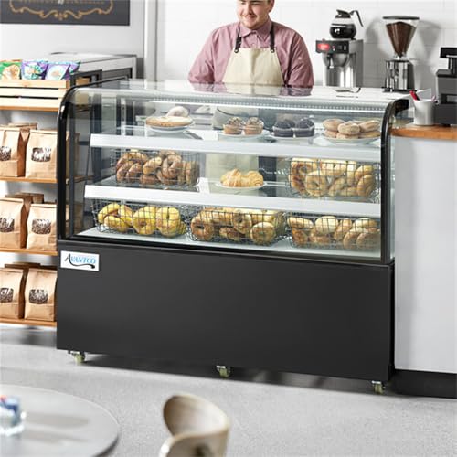 FixtureDisplays 60 Curved Glass Bakery Display Case