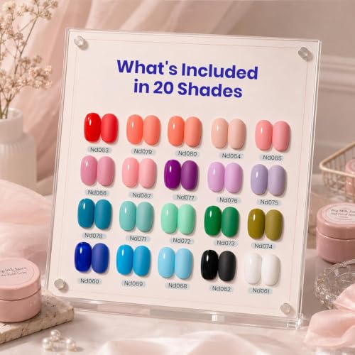 Image of Beetles Gel Nail Polish Set - 23pcs Gel Polish Set Fall Colors, 20 Colors Pink Green Blue UV Gel Polish with Base Top Coat, All Season Manicure Tools for Beginners Nail Art Home