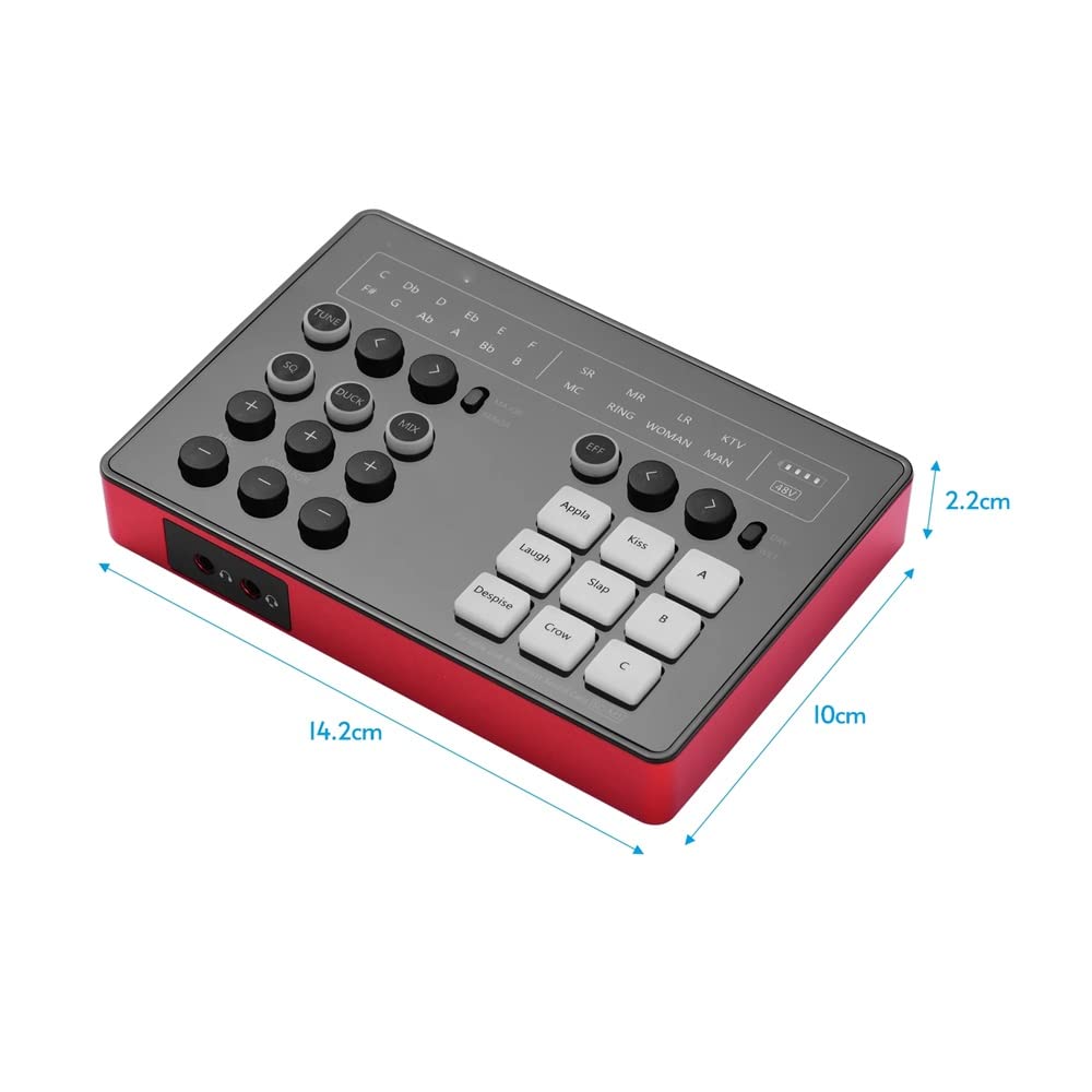 DLOETT SC-M1 Carte Son de Diffusion en Direct Portable avec DSP pour téléphone Tablette Ordinateur pour l'enregistrement de karaokés en Direct