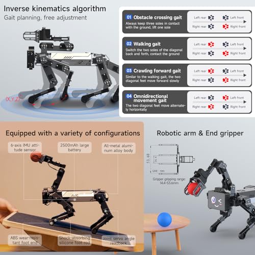 Image of Yahboom AI Embodied Intelligence Robot Dog for Raspberry Pi CM5, 15 Joint Programming Bionic Robot Dog (with RPi CM5)
