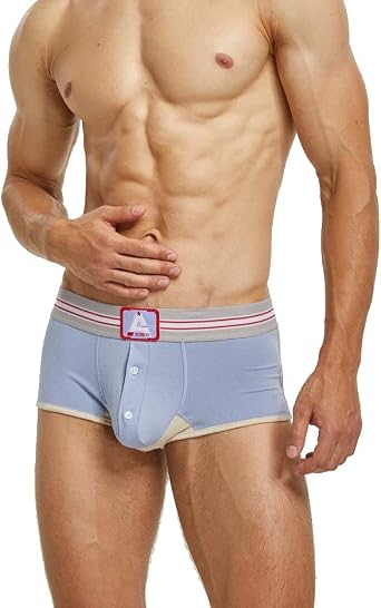 Seobean Low Rise Men's Casual Fashion Underwear Men's Underwear Cotton Boxer Shorts Elastic Trunks Hipster Boxer Briefs Design Lingerie