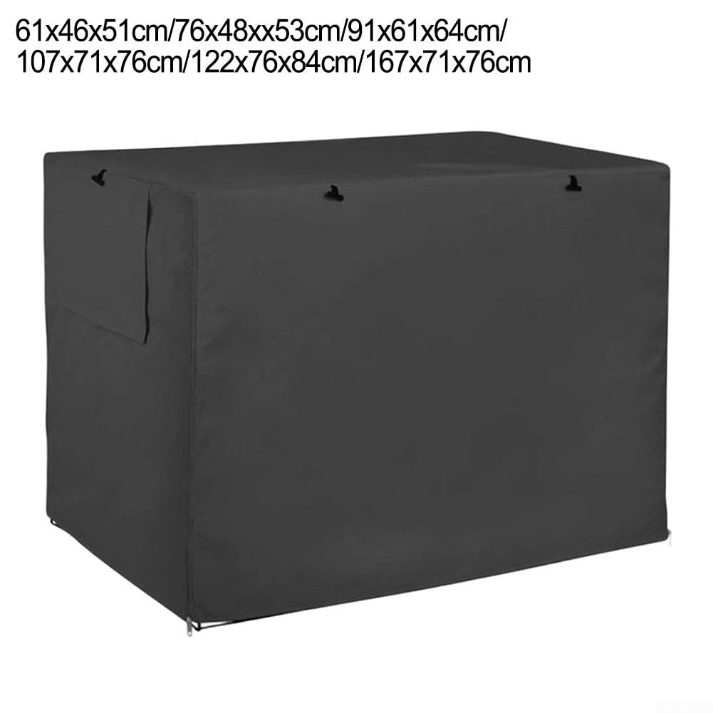 420D Oxford Gewebe Hundebox Abdeckung bietet Wetterbeständigkeit und Stabilität mit sicherem Bodenbefestigungssystem (107 x 71 x 76 cm)
