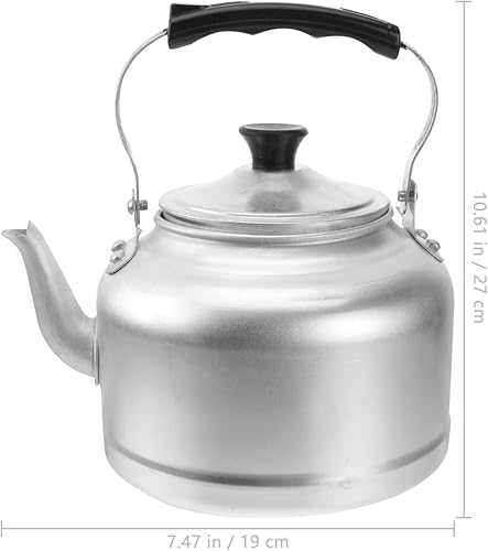 Miniatura 3 de Hervidor de té silbante de aluminio de 7.9in, tetera gruesa de agua caliente, calentador de calefacción para el hogar, cocina, estufa, tetera china,