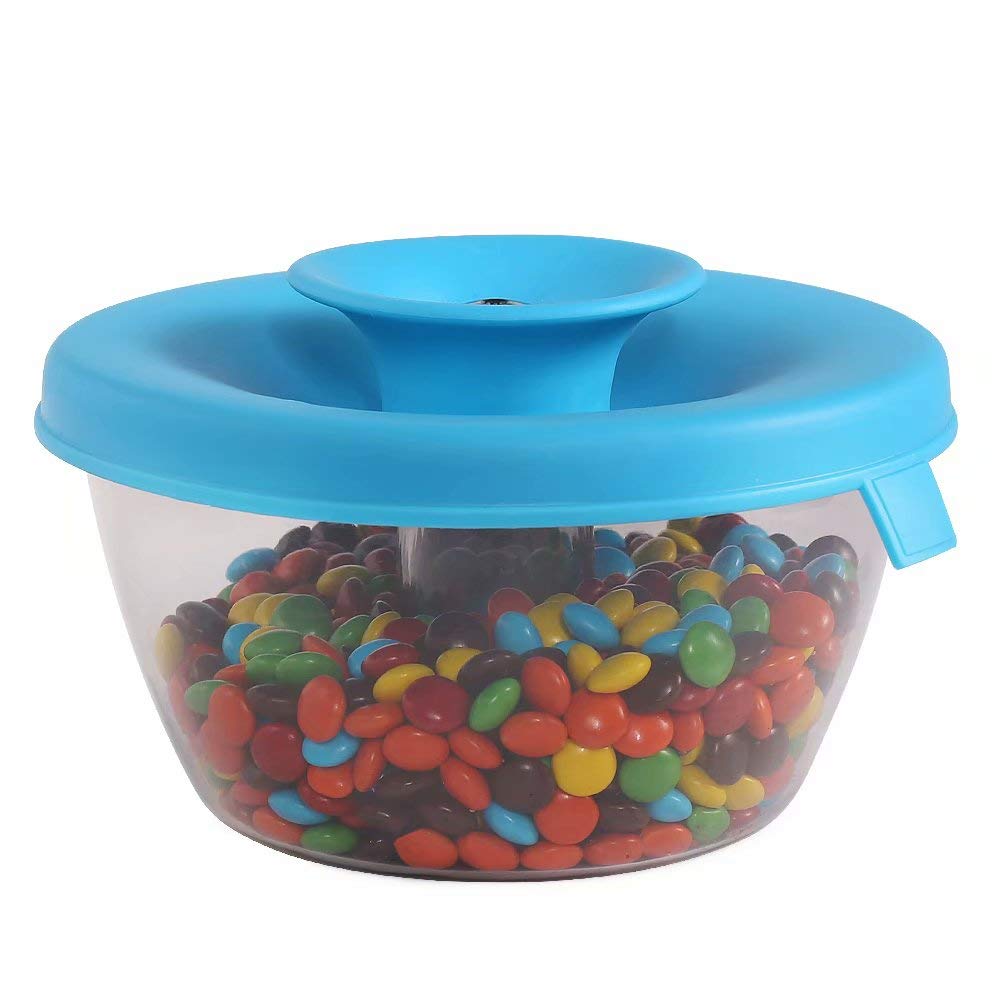 77L Candy Jar, Plastic Candy Jars with Sealed Funnel Lid for Keep Fresh, 16.55 FL OZ (490 ML), Candy Bowl Dish for Serving Nuts, Candy, Snacks and more, Portable Food Storage Containers (Clear)