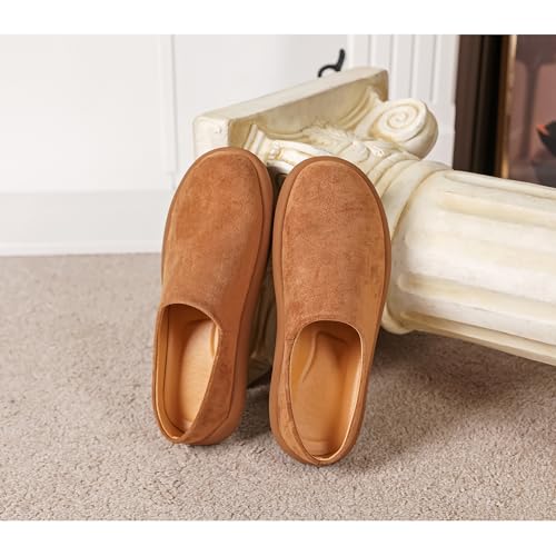 Image of LCQL Men Breathable Slides Slipper Leather Mules and Clog Summer Outdoor Indoor Flat Loafers Size 7-12
