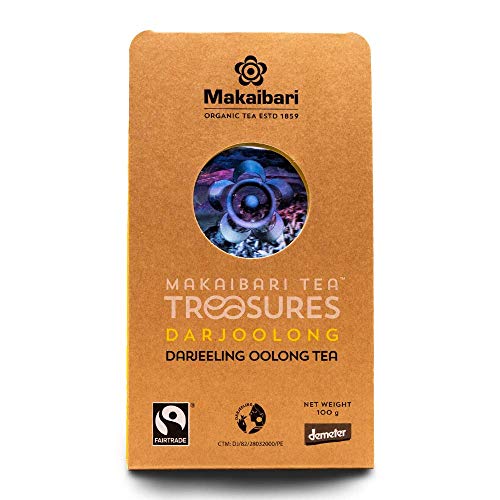 Image of Makaibari Darjoolong Oolong Loose Leaf Tea 100g (3.52oz) Pack | Pure USDA Organic Darjeeling Oolong Tea, Delightfully Rich Flavor & Aroma, Semi-Fermented | 25 Tea Bags