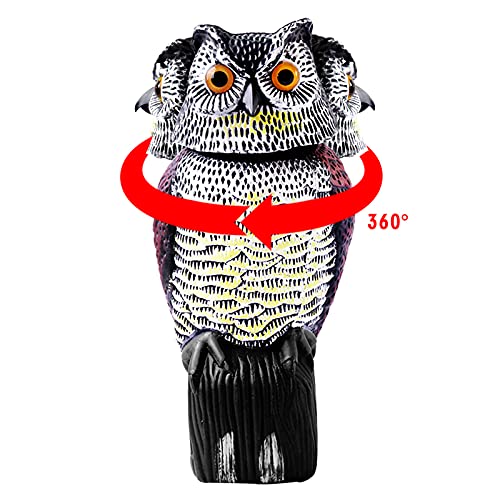 Punkram Owl Decoy,Plastic Owls To Scare Birds Away,Fake Keep Away,Garden Squirrels,Owl Scarecrows For Bird Control,Bird Deterrent With Rotating Head Garden Yard Outdoor #TOP7
