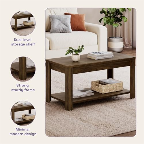 Image of Wakefit Center Table | 1 Yr Warranty | Coffee Table for Living Room Wooden, Tea Table for Living Room Wooden, Sofa Table, Free Installation from Brand, Modern Multi-Functional & Wobble-Free(Armon)