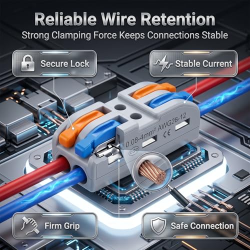 Image of XELYTON Wire Clip Connector, Universal Connection Terminals, Circuit Inline Splices Electric Connectors, Quick Connect & Freely Assemble Electrical Splicing Kit for Compact (2 In 2 Out, 20)