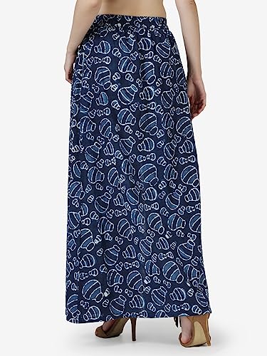 Image of POPWINGS Casual Ethnic Bagru Print Long Slit Skirts for Women || Cotton Long Slit Skirt for Women || Stylish Women Long Skirt for Summer