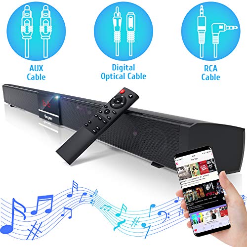 Geoyeao 34 Inch Soundbar with Dual Built-in Subwoofers and 4 Full Range Speakers