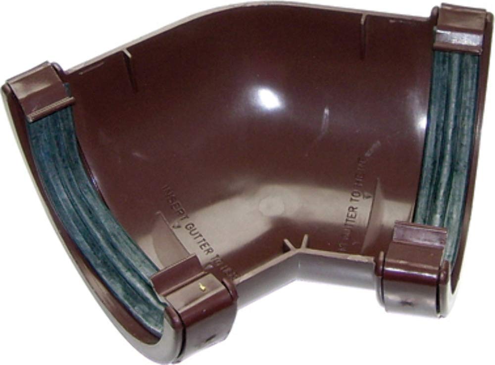 FLOPLAST 112mm Round Gutter Pipe 135 Degree Angle - Brown