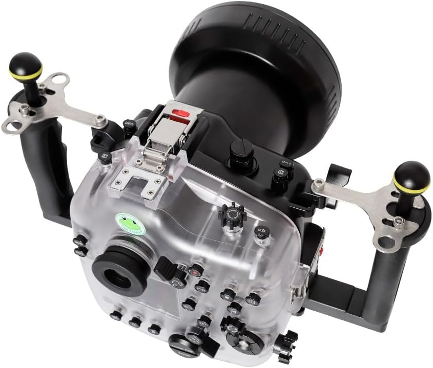 SeaFrogs Waterproof Camera Housing for Canon EOS R3 Scuba Diving Underwater Case with Long Flat Port for Diving Underwater Photography Videography [40M/130FT]