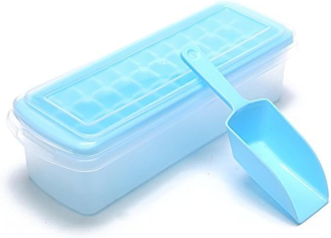 Ice Cube Tray with Removable Cover & Ice Scoop, Ice Cube Mold Box
