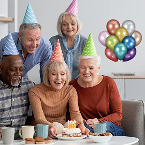 Libima 300 Pieces 5 Inch Metallic Chrome Latex Balloons Round Helium Balloons Kids' Party Balloons For Birthday Bridal Wedding Baby Shower Graduation Engagement Party Decoration (Multicolored) #TOP4