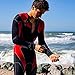 Aqua Polo Manta Ray Wetsuit for Men | Scuba Diving | 3 mm SC Neoprene | 4-Way Super Stretch | Neck Cuff Ankle Gaskets (Black/Red, M Tall)