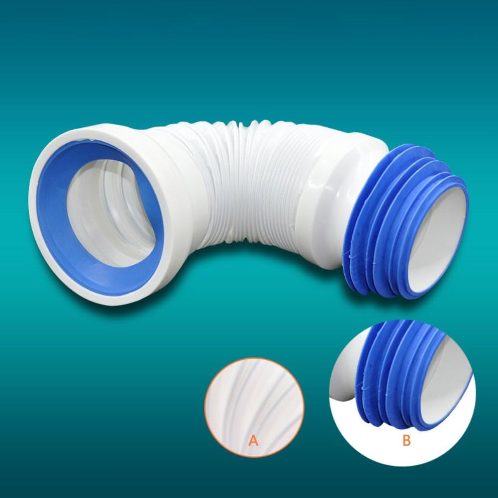 Kit de desagüe de inodoro flexible con tubo de drenaje Exteon ajustable de 350 mm, sello a prueba de fugas, tuberías estándar de inodoro y suelo