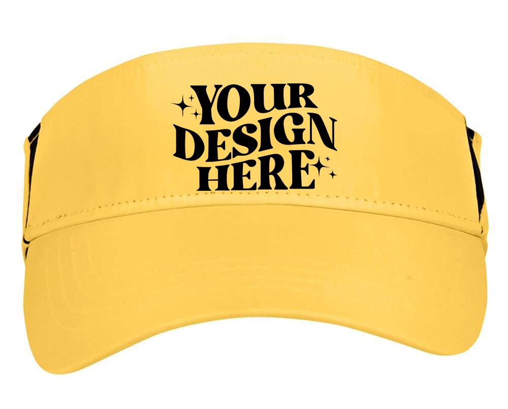 INK STITCH CE002 Custom Embroidery Add Logo Texts Drive Performance Visor Hats (US, Alpha, One Size, Gold)