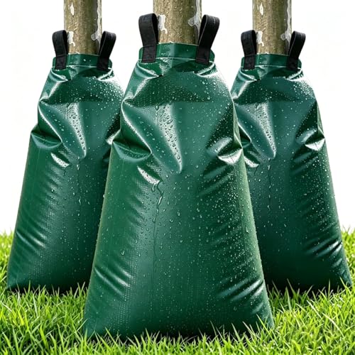 Tree Watering Bags Slow Release:20 Gallon - Reusable & Premium PVC Water Bags - Slow Watering 6-8 Hours for Newly Planted or Established Trees in Hot Weather (3 Pack)