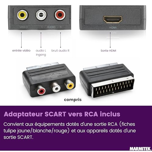 Adaptateur RCA AV vers HDMI Marmitek pour regarder un vieux lecteur DVD