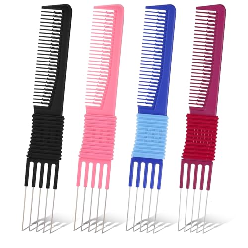 4 Peines para Cabello Rizado con Mango Colorido miniatura 1