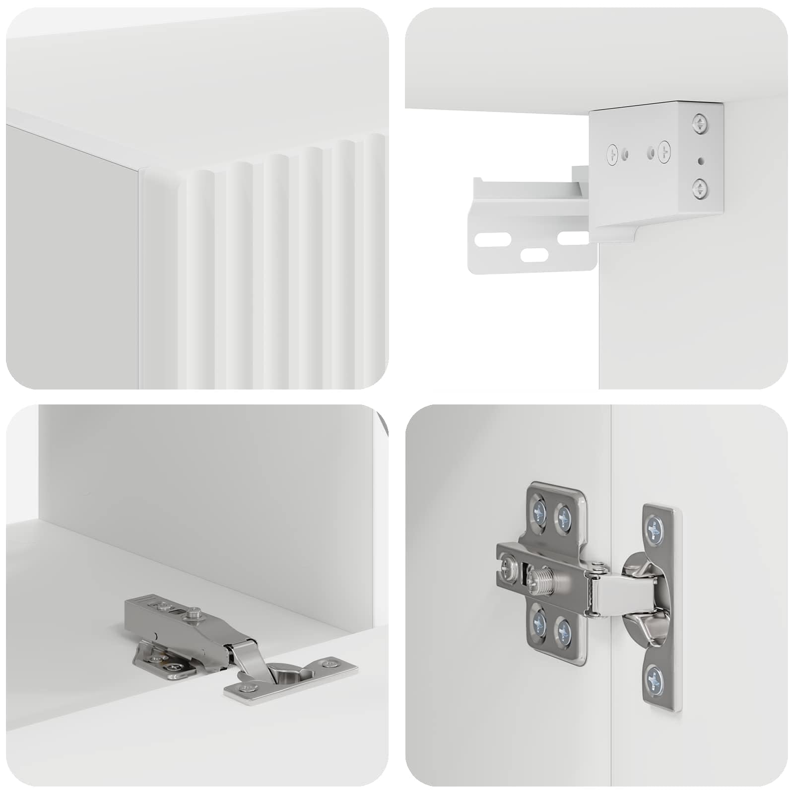 Set Mobile TV 8 Pezzi Bianco Legno Multistrato 31x30x60 Cm | 8 Pezzi, 4 Da 31x30x60 Cm E 4 Da 60x31x29,5 Cm, Armadio TV Con Scomparti E Cassetti, Per Soggiorno