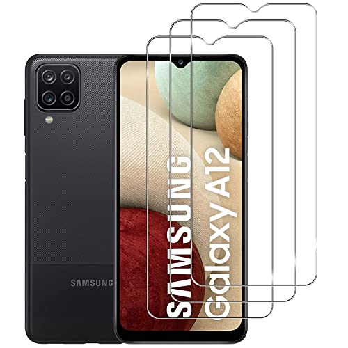 KELOLIN [3 Stück Kompatibel mit Samsung Galaxy A12 Panzer Schutz Glas Schutzfolie 9H Härte Anti-Kratzen Anti-Bläschen HD-Klar Bildschirm Schutzfolie für Samsung Galaxy A12