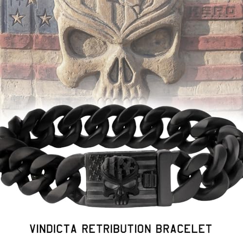 Pulsera Cuban Link para Hombre con Calavera Negra Vindicta miniatura 2